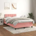 cadre de lit avec matelas Rose 120x200 cm Velours