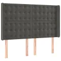 cadre de lit matelas et LED Gris foncé 140x200 cm
