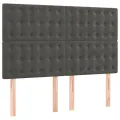 cadre de lit et matelas Gris foncé 140x190cm Velours