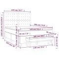 cadre de lit et matelas Gris foncé 140x190cm Velours