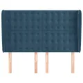 Tête de lit avec oreilles Bleu foncé 147x23x118/128 cm Velours