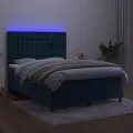 cadre de lit matelas et LED Bleu foncé 140x200 cm