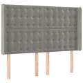 Tête de lit à LED Gris clair 147x16x118/128 cm Velours