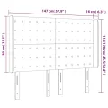 Tête de lit à LED Gris clair 147x16x118/128 cm Velours
