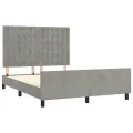 Cadre de lit avec tête de lit Gris clair 140x190 cm Velours