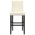 Chaises de bar lot de 2 bois massif d'hévéa et similicuir