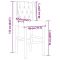 Chaises de bar lot de 2 bois massif d'hévéa et tissu