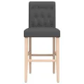 Chaises de bar lot de 2 bois massif d'hévéa et tissu