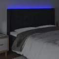 Tête de lit à LED Noir 163x16x118/128 cm Similicuir