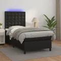 cadre de lit avec matelas et LED Noir 80x200 cm