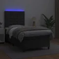 cadre de lit avec matelas et LED Noir 80x200 cm