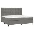 cadre de lit avec matelas Gris foncé 200x200cm Tissu