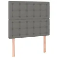 cadre de lit avec matelas Gris foncé 100x200cm Tissu