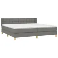 cadre de lit avec matelas Gris foncé 200x200cm Tissu