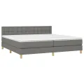 cadre de lit et matelas et LED Gris foncé 200x200 cm