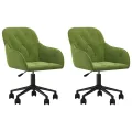 Chaises pivotantes à manger lot de 2 Vert clair Velours