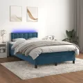 cadre de lit avec matelas LED Bleu foncé 120x200 cm