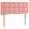 cadre de lit avec matelas Rose 100x200 cm Velours