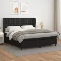 cadre de lit avec matelas Noir 160x200 cm