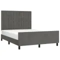 Cadre de lit avec tête de lit Gris foncé 140x190 cm Velours