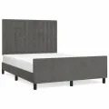 Cadre de lit avec tête de lit Gris foncé 140x190 cm Velours