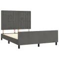Cadre de lit avec tête de lit Gris foncé 140x190 cm Velours