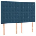 cadre de lit et matelas Bleu foncé 140x190cm Velours