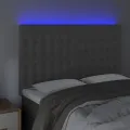 Tête de lit à LED Gris clair 144x5x118/128 cm Velours