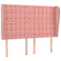 Tête de lit avec oreilles Rose 147x23x118/128 cm Velours