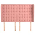 Tête de lit avec oreilles Rose 147x23x118/128 cm Velours