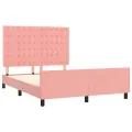 Cadre de lit avec tête de lit Rose 140x200 cm Velours