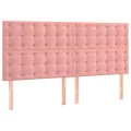 Cadre de lit avec tête de lit Rose 140x200 cm Velours
