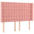 Tête de lit avec oreilles Rose 147x16x118/128 cm Velours