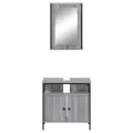 Ensemble de meubles de salle de bain 2 pcs Sonoma gris