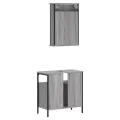 Ensemble de meubles de salle de bain 2 pcs Sonoma gris