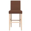 Chaises de bar lot de 2 bois massif d'hévéa et tissu