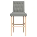 Chaises de bar lot de 2 bois massif d'hévéa et tissu
