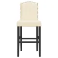 Chaises de bar lot de 2 bois massif d'hévéa et tissu