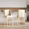 Chaises de bar lot de 2 bois massif d'hévéa et tissu