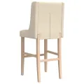 Chaises de bar lot de 2 bois massif d'hévéa et tissu