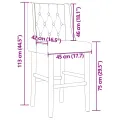 Chaises de bar lot de 2 bois massif d'hévéa et tissu