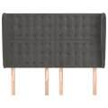 Tête de lit avec oreilles Gris foncé 147x23x118/128 cm Velours