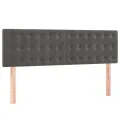 cadre de lit et matelas Gris foncé 140x190cm Velours