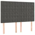 cadre de lit et matelas Gris foncé 140x190cm Velours