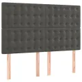 cadre de lit et matelas Gris foncé 140x190cm Velours
