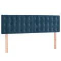 cadre de lit et matelas Bleu foncé 140x190cm Velours