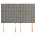 Têtes de lit 4 pcs Gris clair 72x5x78/88 cm Velours