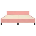 Cadre de lit avec tête de lit Rose 140x190 cm Velours