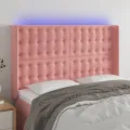 Tête de lit à LED Rose 147x16x118/128 cm Velours