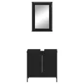 Ensemble de meubles salle de bain 2 pcs noir bois d'ingénierie